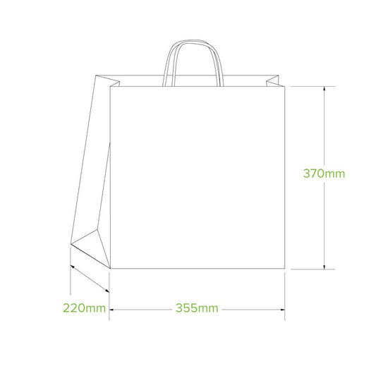 Eco-friendly takeaway paper bag with twist handle jumbo size|Eco-friendly takeaway paper bag with twist handle jumbo size line drawing