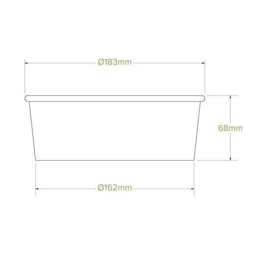 1,300ml Extra Large Kraft Paper BioBowl|1,300ml Extra Large Kraft BioBowl Line Drawing|1,300ml Extra Large Kraft BioBowl with Clear Lid|Extra Large Kraft paper bowl brimming with savory Asian noodles garnished with fresh greens.