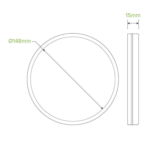 500-1,000ml Paper White Biobowl Lids|500-1,000ml Paper White Biobowl Lids Line Drawing
