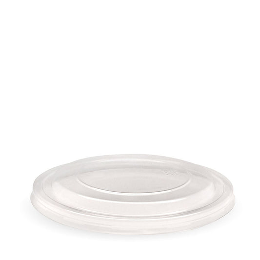 500-1,000ml PLA Kraft BioBowl lid|500-1,000ml PLA Kraft BioBowl lid line drawing|kraft bowl with clear lid from a kraft bowl packed with vibrant fresh greens and succulent slices of meat