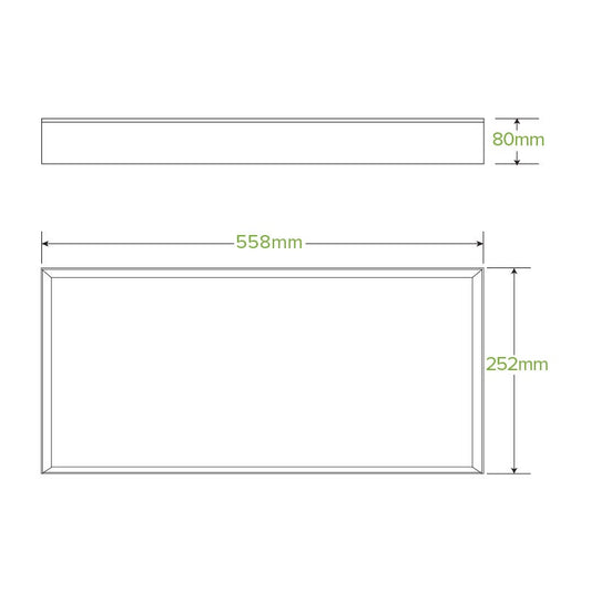 Large BioBoard Catering Tray Base|Large BioBoard Catering Tray Base Line Drawing