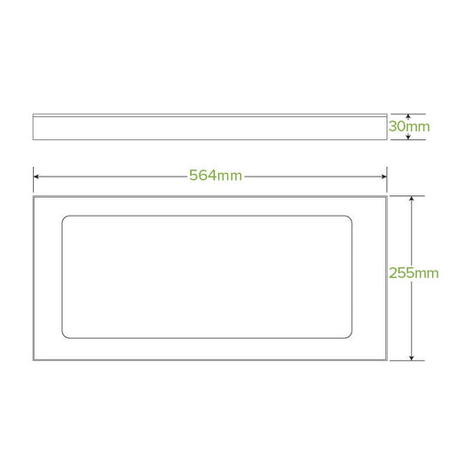 Large BioBoard Catering Tray PLA Window Lid|Large BioBoard Catering Tray PLA Window Lid