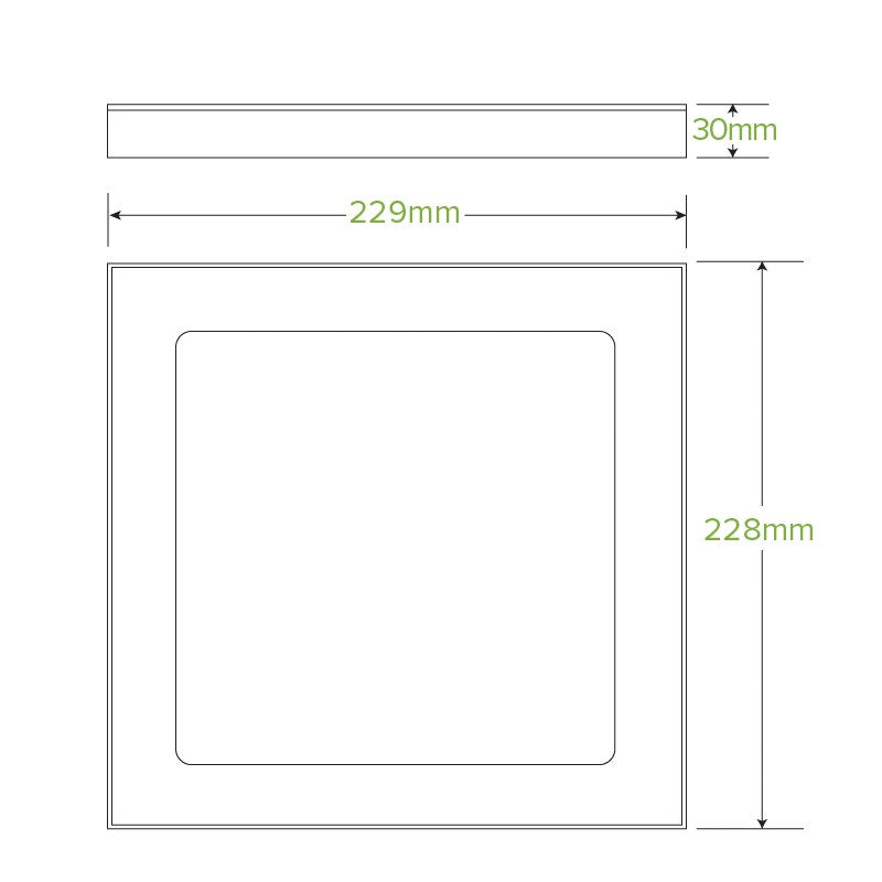 Small BioBoard catering tray lid with clear PLA window|BioBoard catering tray lid