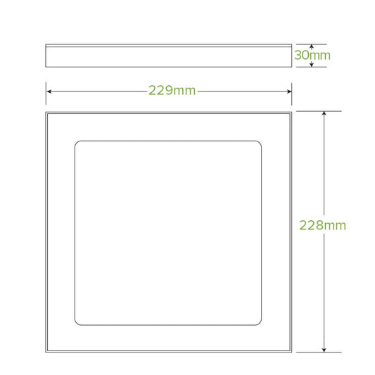 Small BioBoard catering tray lid with clear PLA window|BioBoard catering tray lid