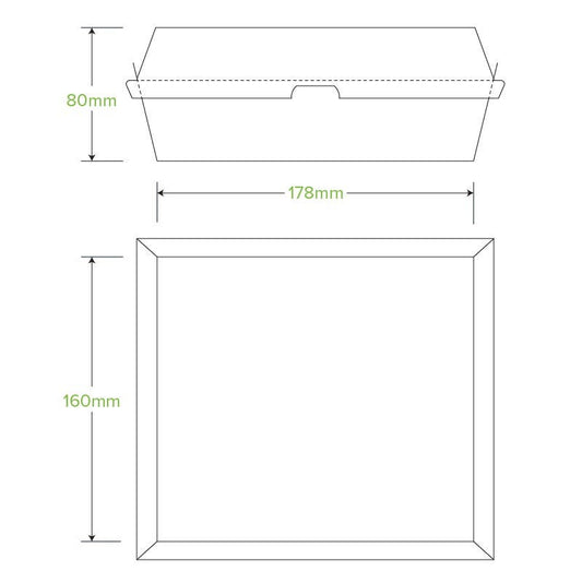 Dinner BioBoard Box|Compostable Dinner BioBoard Box Line Drawing