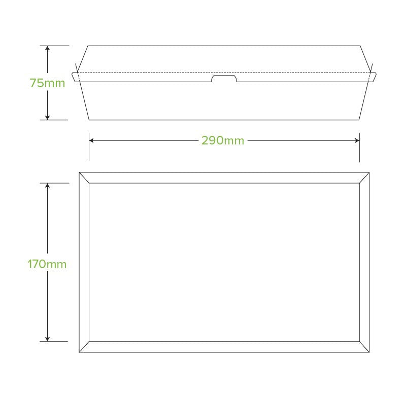 Compostable Family BioBoard Box Line Drawing|Compostable Family BioBoard Box