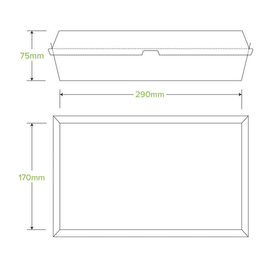 Compostable Family BioBoard Box Line Drawing|Compostable Family BioBoard Box