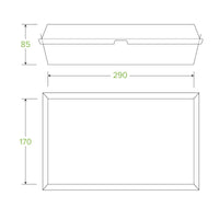 Family BioBoard White Clamshell Box|Family BioBoard White Clamshell Box Line Drawing