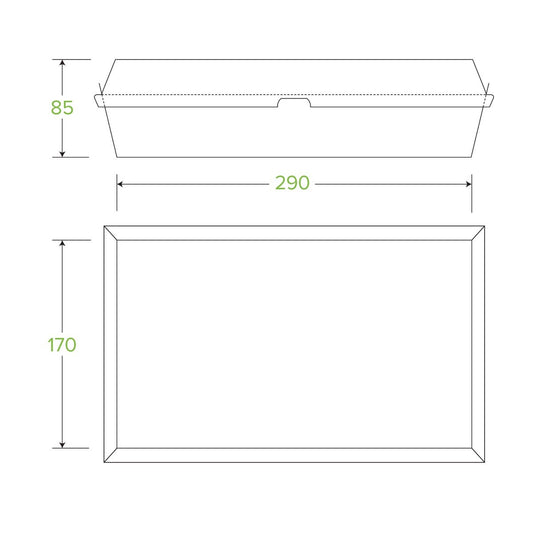 Family BioBoard White Clamshell Box|Family BioBoard White Clamshell Box Line Drawing