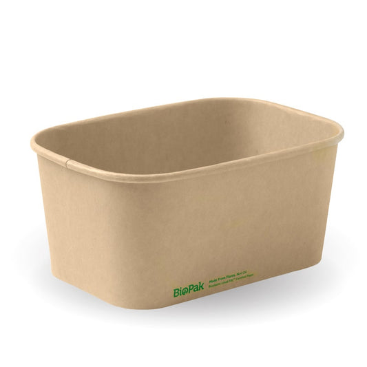 1,000ml Natural Rectangle PLA Lined Paper Container|1,000ml Natural Rectangle PLA Lined Paper Container line drawing