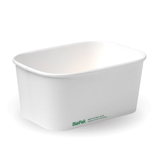 1,000ml White Rectangle PLA Lined Paper Container|1,000ml White Rectangle PLA Lined Paper Container line drawing