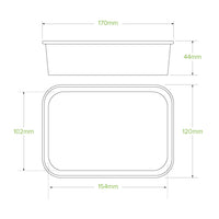 500ml Natural Rectangle PLA Lined Paper Container|500ml Natural Rectangle PLA Lined Paper Container