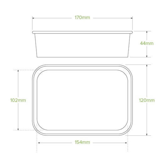 500ml White Rectangle PLA Lined Paper Container|500ml White Rectangle PLA Lined Paper Container
