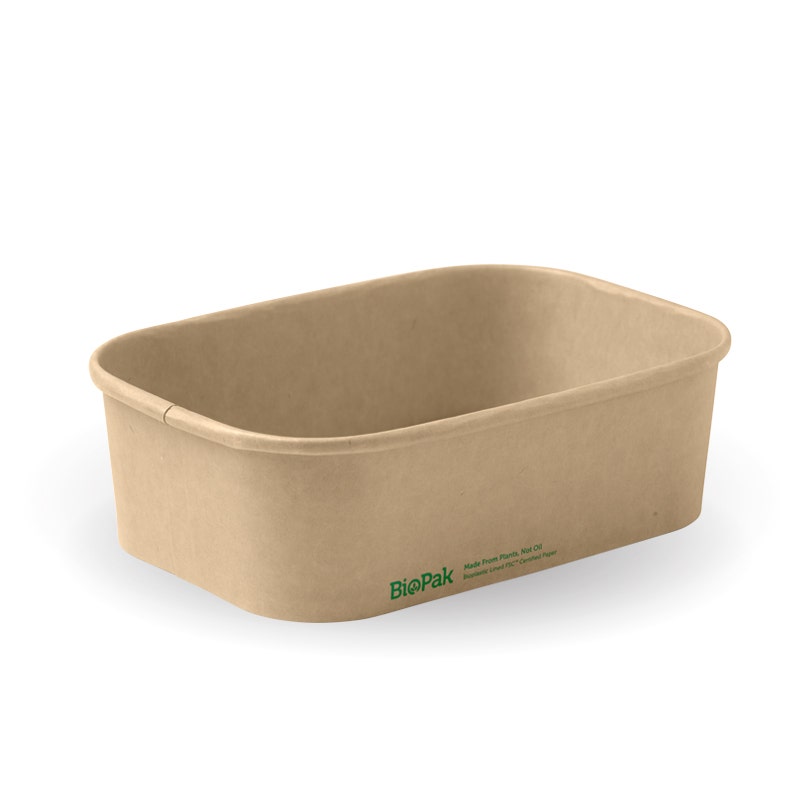 650ml Natural Rectangle PLA Lined Paper Container|650ml Natural Rectangle PLA Lined Paper Container line drawing
