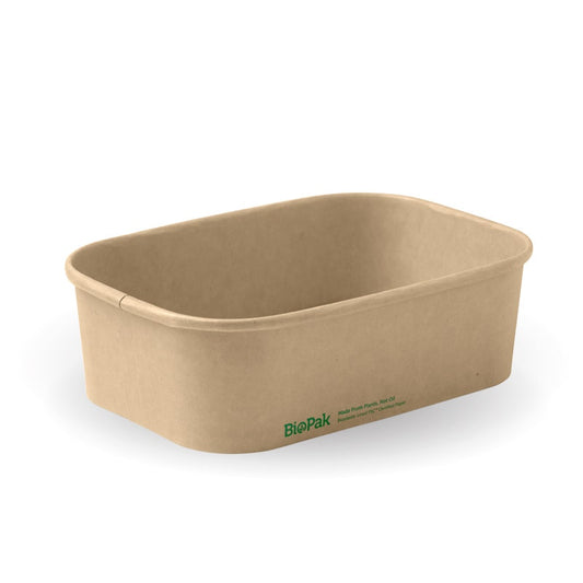 650ml Natural Rectangle PLA Lined Paper Container|650ml Natural Rectangle PLA Lined Paper Container line drawing