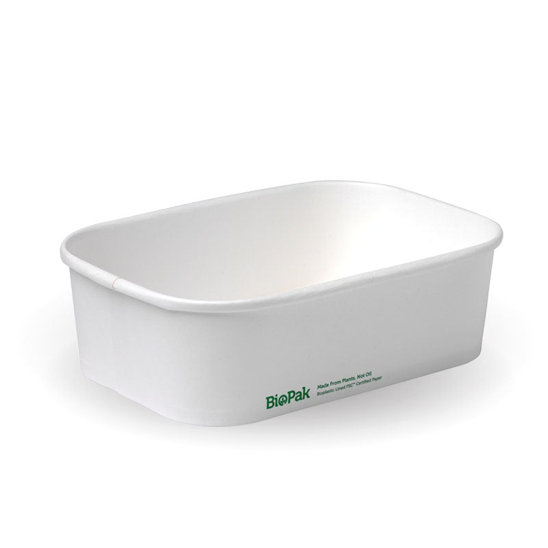 650ml White Rectangle PLA Lined Paper Container|650ml White Rectangle PLA Lined Paper Container line drawing