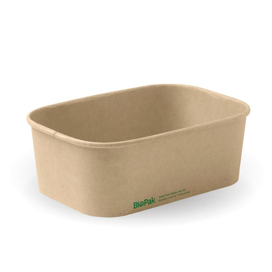 750ml Natural Rectangle PLA Lined Paper Container|750ml Natural Rectangle PLA Lined Paper Container line drawing