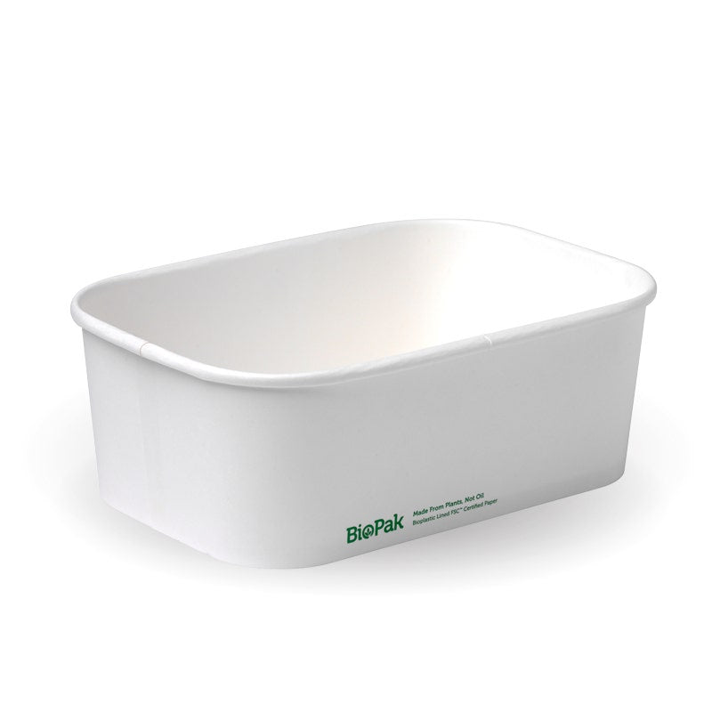 750ml White Rectangle PLA Lined Paper Container|750ml White Rectangle PLA Lined Paper Container line drawing