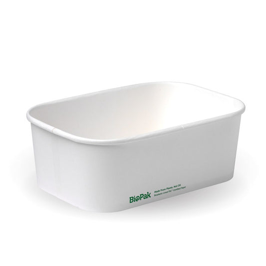 750ml White Rectangle PLA Lined Paper Container|750ml White Rectangle PLA Lined Paper Container line drawing