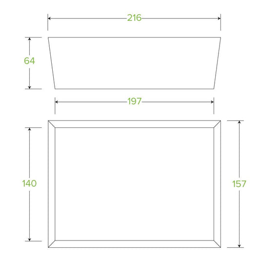 Large BioBoard Lunch Box|LargCompostable e BioBoard Lunch Box Line Drawing