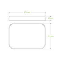 Natural Rectangle PLA Lined Paper Container Lid|Natural Rectangle PLA Lined Paper Container Lid line drawing