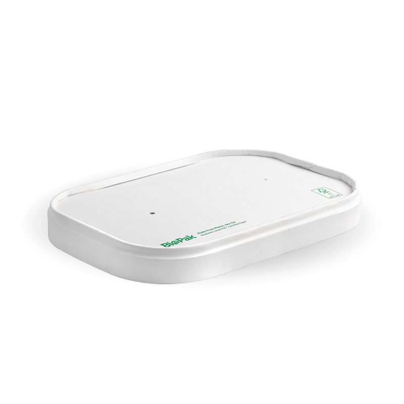 500-1,000ml White Paper BioBoard Rectangular Takeaway Lid|500-1,000ml White Paper BioBoard Rectangular Takeaway Lid Line Drawing