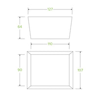 Small BioBoard Lunch Box|Compostable Small BioBoard Lunch Box Line Drawing