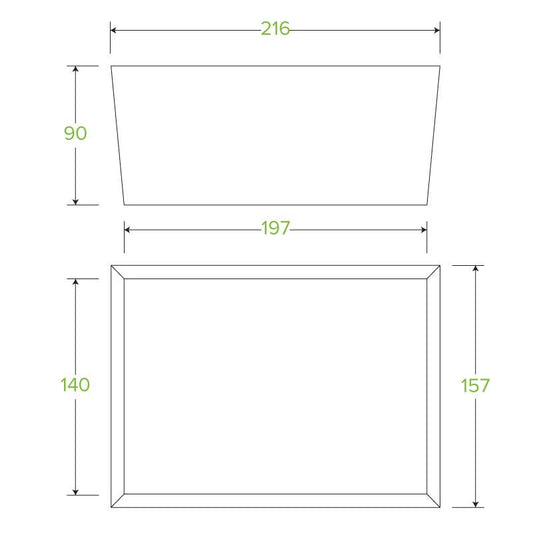 Extra Large BioBoard Lunch Box|Compostable Extra Large BioBoard Lunch Box Line Drawing