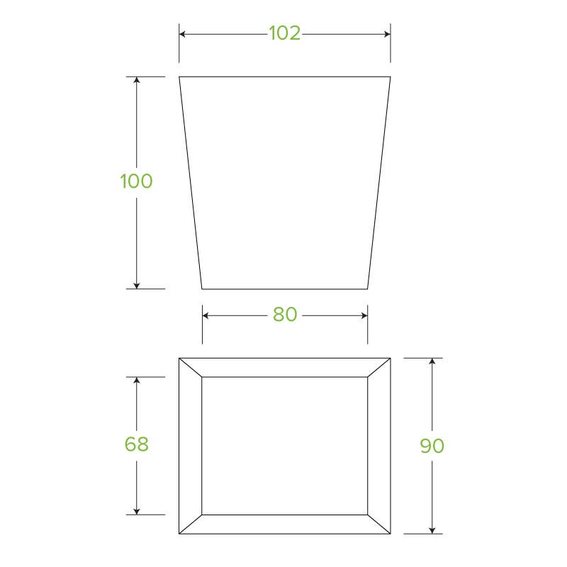 26oz BioBoard Noodle Box|26oz BioBoard Noodle Box Line Drawing
