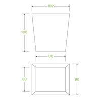 26oz BioBoard Noodle Box|26oz BioBoard Noodle Box Line Drawing