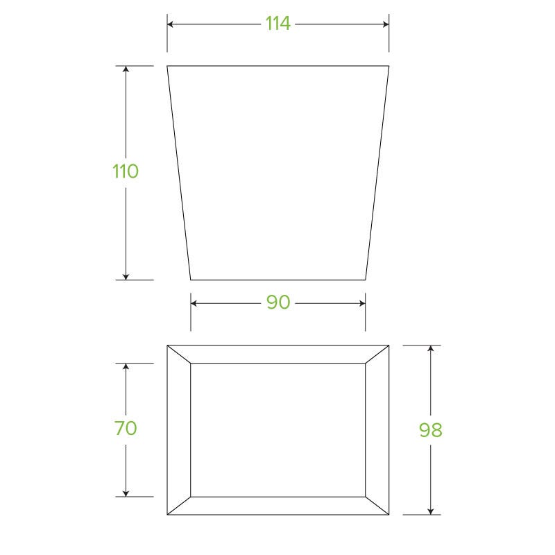 32oz BioBoard Noodle Box|32oz BioBoard Noodle Box Line Drawing