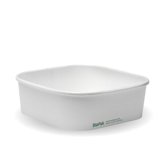1,000ml White BioBoard Square Takeaway Base|1,000ml White BioBoard Square Takeaway Base Line Drawing