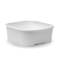 1,200ml White BioBoard Square Takeaway Base|1,200ml White BioBoard Square Takeaway Base Line Drawing