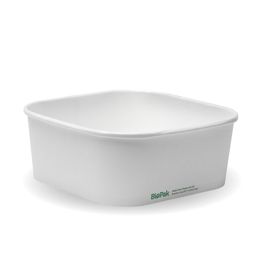 1,200ml White BioBoard Square Takeaway Base|1,200ml White BioBoard Square Takeaway Base Line Drawing