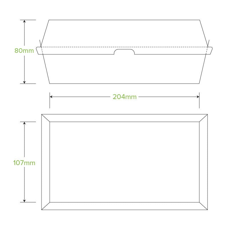 Compostable Large Snack BioBoard Box|Compostable Large Snack BioBoard Box Line Drawing