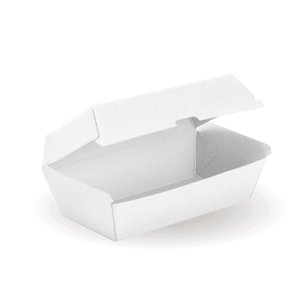 Regular Snack BioBoard White Clamshell Box|Regular Snack BioBoard White Clamshell Box Line Drawing