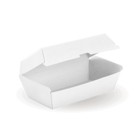 Regular Snack BioBoard White Clamshell Box|Regular Snack BioBoard White Clamshell Box Line Drawing