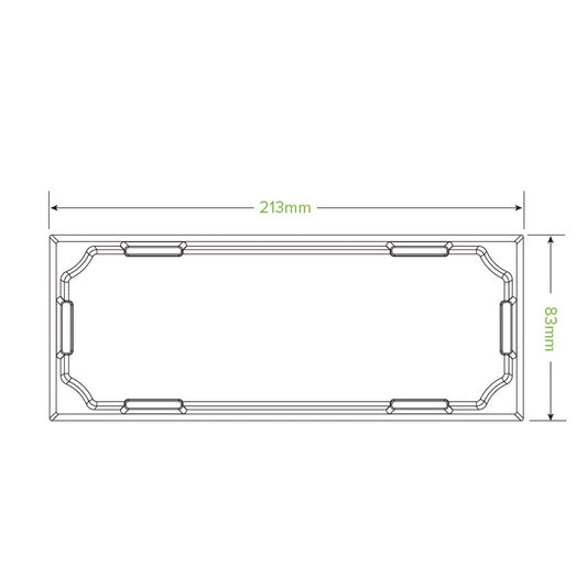 Long Paper Sushi Tray Clear PLA Lid|Long Paper Sushi Tray Clear PLA Lid Line Drawing|Long Paper Sushi Tray with Clear PLA Lid