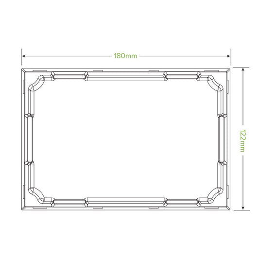 Medium Paper Sushi Tray Clear PLA Lid|Medium Paper Sushi Tray Clear PLA Lid Line Drawing|Medium Paper Sushi Tray with Clear PLA Lid