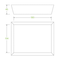 BioBoard Tray #3|Woman eating assorted pastries on a kraft BioBoard tray|Compostable BioBoard Tray #3 Line Drawing