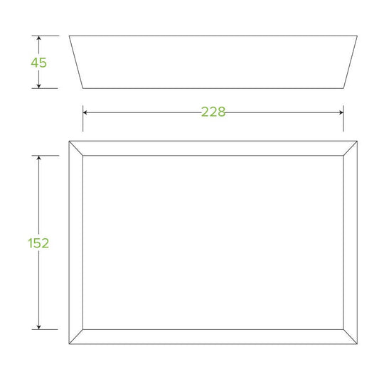 Bioboard Tray #4|Compostable BioBoard Tray #4 Line Drawing