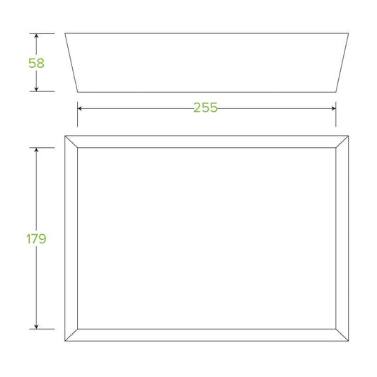 BB-TRAY5|Compostable BioBoard Tray #5 Line Drawing