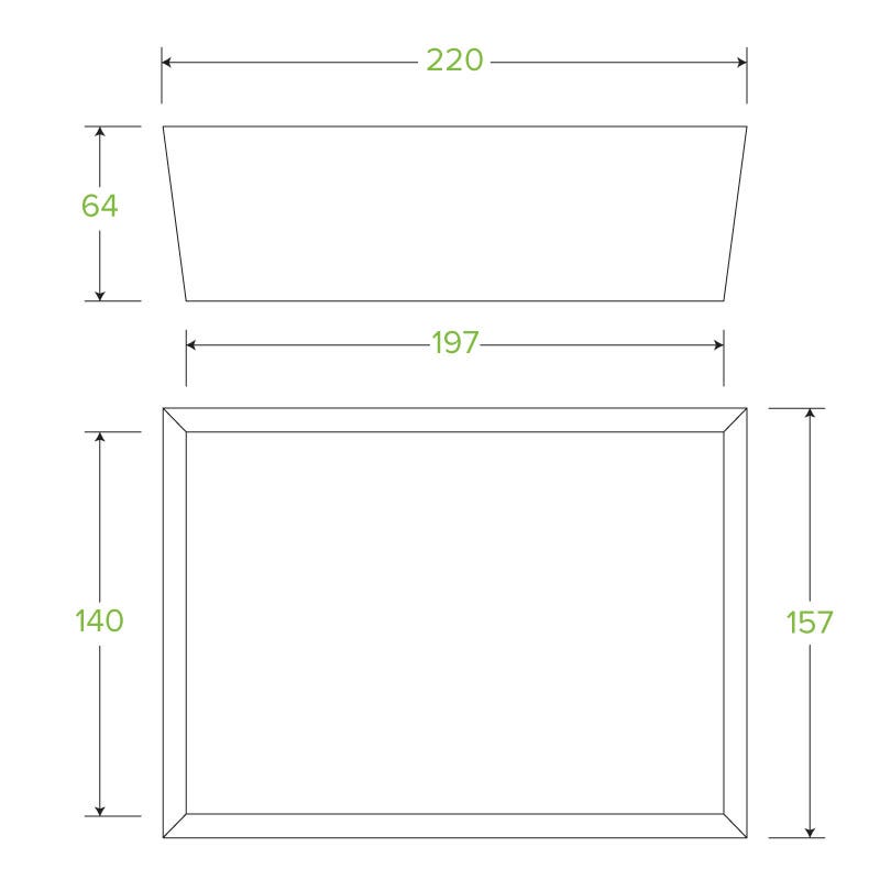 Large BioBoard Lunch Box With Window|Compostable Large BioBoard Lunch Box With Window Line Drawing