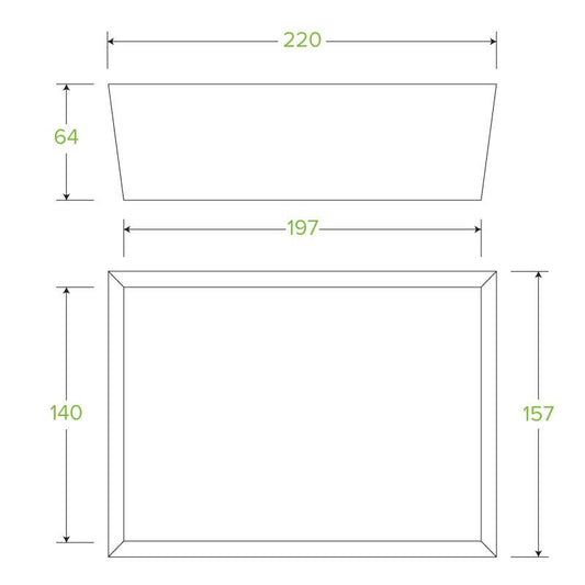 Large BioBoard Lunch Box With Window|Compostable Large BioBoard Lunch Box With Window Line Drawing