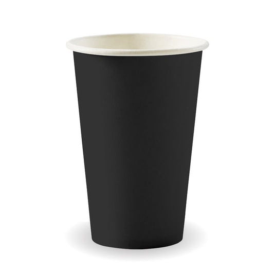 350ml / 12oz (80mm) Black Aqueous Single Wall BioCup