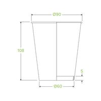 12oz Leaf BioCup|12oz Leaf BioCup Line Drawing