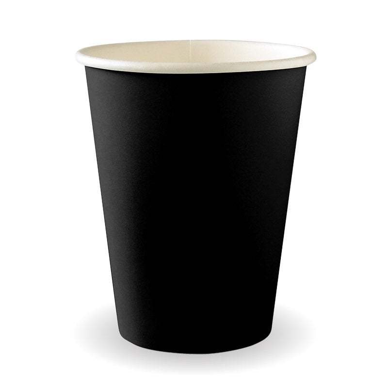 390ml / 12oz (90mm) Black Aqueous Single Wall BioCup|390ml / 12oz (90mm) Black Aqueous Single Wall BioCup Line Drawing