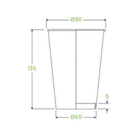16oz Leaf BioCup|16oz Leaf BioCup Line Drawing