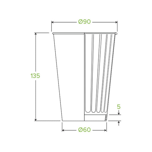 16oz (90mm) Art Series Double Wall BioCup group of three in assorted designs|16oz (90mm) Art Series Double Wall BioCup Line Drawing