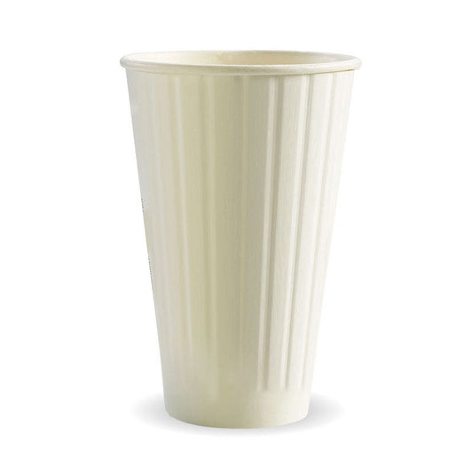 16oz White BioCup-Double Wall|16oz White BioCup Line Drawing - Double Wall Line Drawing